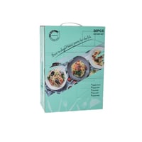 طقم ملاعق خدمة 30 قطعة استيل سادة مع استاند