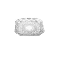 صحن تقديم الحلويات زجاج مزخرف مربع مقاس 17*17 سم 1...