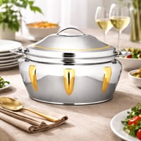 حافظة طعام السيف NAB استيل هندي بغطاء قفل فضي وذهب...