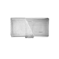 صحن تقديم زجاج مستطيل 27*14 سم ديزاين مربعات مقاس