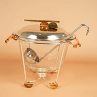 سخان شوربة استيل مشخط وذهبي فاخر مدور 4 لتر مع كبج...