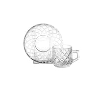 طقم فناجين اسبريسو زجاج مربعات 6 اشخاص سعة 85 مل