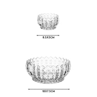 طقم زبادي تقديم زجاج مموج بنقوش بارزة 7 قطعة