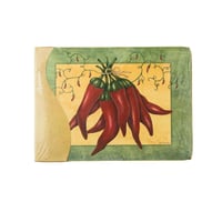 طقم عازل صحون سفرة خشبي خفيف برسومات فلفل احمر 4 ق...