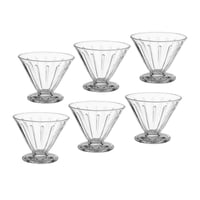 زبادي ايس كريم وحلا زجاج مخطط 165 مل 6 قطعة