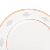 طقم عشاء بورسلان فاخر ابيض نقشات ناعمة وذهبي 24 قط...