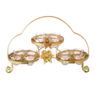 شيالة فناجين قهوة سعودي معدن ذهبي فاخر