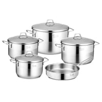 طقم قدور ستيل تركي فاخر 18/10 " 9 قطعة مطفي