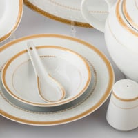 طقم عشاء بورسلان صيني بنقشات ناعمة 45 قطعة 6 اشخاص...