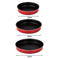 طقم صواني فرن معدن مدور نيوفلون بطبقة عازلة للالتص...