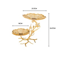 حامل حلاوة معدن ذهبي ثاني ديزاين اوراق اغصان الشجر