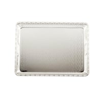 صينية تقديم مستطيل فضي مزخرف مقاس 45*35 سم