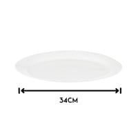 سرفيس رز بورسلان ابيض كريمي بون شاينا مسطح مقاس 34...