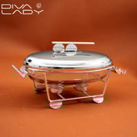 سخان طعام استيل مشخط وزجاج فاخر بيضاوي 2.5 لتر مع...