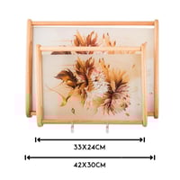 طقم صواني خشب 2 قطعة ارضية زجاج بلمسة فنية أنيقة م...