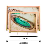 طقم صواني خشب 2 قطعة ارضية زجاج بلمسة فنية أنيقة م...