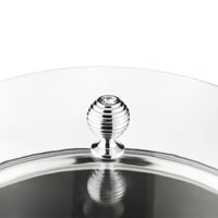 صحن كيك معدن نيكل سادة بغطاء اكرليك شفاف مدور مقاس...