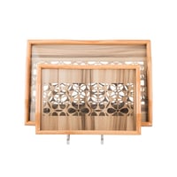 طقم صواني خشب 2 قطعة ارضية مزخرفة مع طبقة عازلة اك...