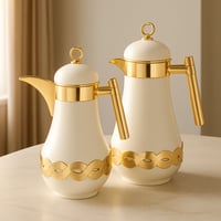 طقم ترامس جويلا من شركة السيف لؤلؤي وذهبي مطفي 2 ق...