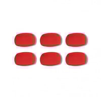 طقم صحون حلا بورسلان مربع 6 حبات احمر مقاس 20 سم