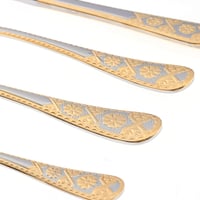 طقم شنطة ملاعق ذهبي 72 قطعة