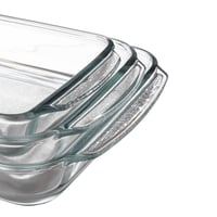 طقم صواني فرن زجاج مستطيل 3 قطع مكسيكي