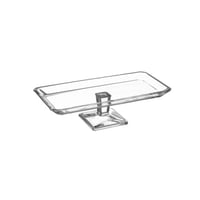 صحن تقديم مستطيل زجاج تركي بقاعدة مربع شفاف