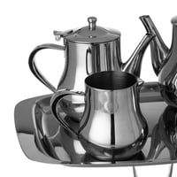 طقم براريد شاي استيل مع صينية 5 قطعة