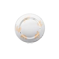 صحن تقديم معدن مدور فضي ذهبي