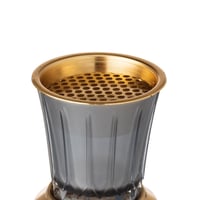 مبخرة زجاج بيبلوس لون رمادي بقاعدة معدن ذهبي