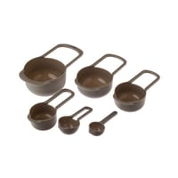 طقم مكيال 6 قطع بلاستيك فاخر بني