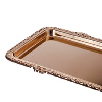 صحن تقديم معدن ذهبي