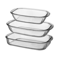 صواني فرن زجاج مستطيل 3 قطعة
