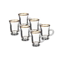 طقم شاي ذهبي مطفي 6 قطع