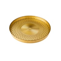 صحن تقديم حلويات زجاج تركي مدور مقاس 32 سم