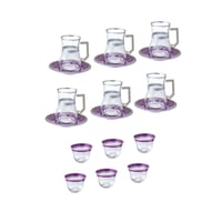 طقم شاي وقهوة 18 قطعة تركي بنقشات فاخرة