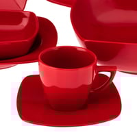 طقم سفرة بورسلان 26 قطعة احمر