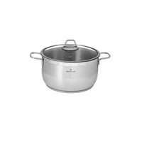 قدر ستالس ستيل تركي مقاس 26 غطاء زجاج