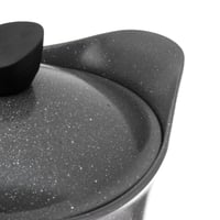 طقم قدور جرانيت لاهويا 17 قطعة رمادي