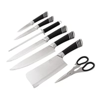 مجموعة سكاكين تقطيع اسود مع حامل 8 قطعة