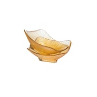 طقم زبادي وصحون حلا زجاج عسلي 24 قطعة تركي