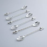 طقم ملاعق صغيرة اجاص فضي