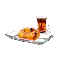 صحن تقديم زجاج سادة 24*12 سم