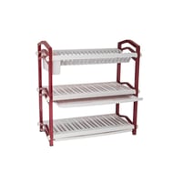 حامل صحون 3 دور من المعدن والبلاستيك