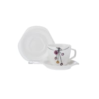 طقم شاي بورسلان عقد ديزاين 17 قطعة فضي