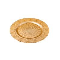 صحن تقديم حلويات زجاج تركي مدور مقاس 32 سم