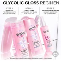 لوريال باريس شامبو فائق اللمعان بحمض الجلايكوليك -...