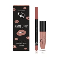 جولدن روز طقم احمر ومحدد شفاه - وارم نود