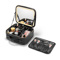 شنطة مكياج شروق ناي اسود متعدد الاضاءة