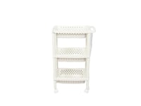 رف مطبخ بلاستيكي 3 دور لون أبيض